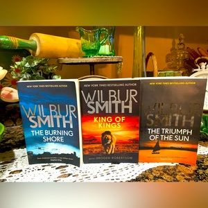 Wilbur Smith 3 Paperback Book Lot King Of Kings The Burning Shore